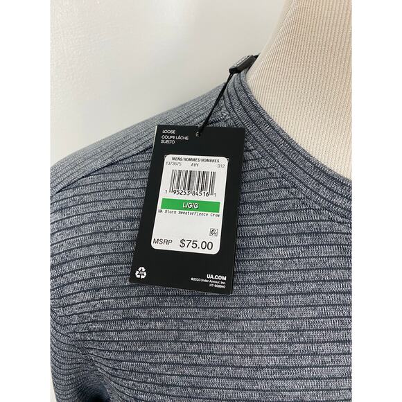 NEW Under Armour Golf Storm Sweater Fleece stripe performance crewneck pullover - Picture 5 of 5